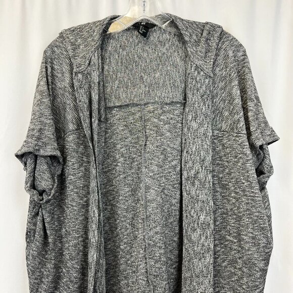H&M Womens Multicolor Short Sleeve Open Front Hooded Cardigan Sweater Size Small - Picture 3 of 10